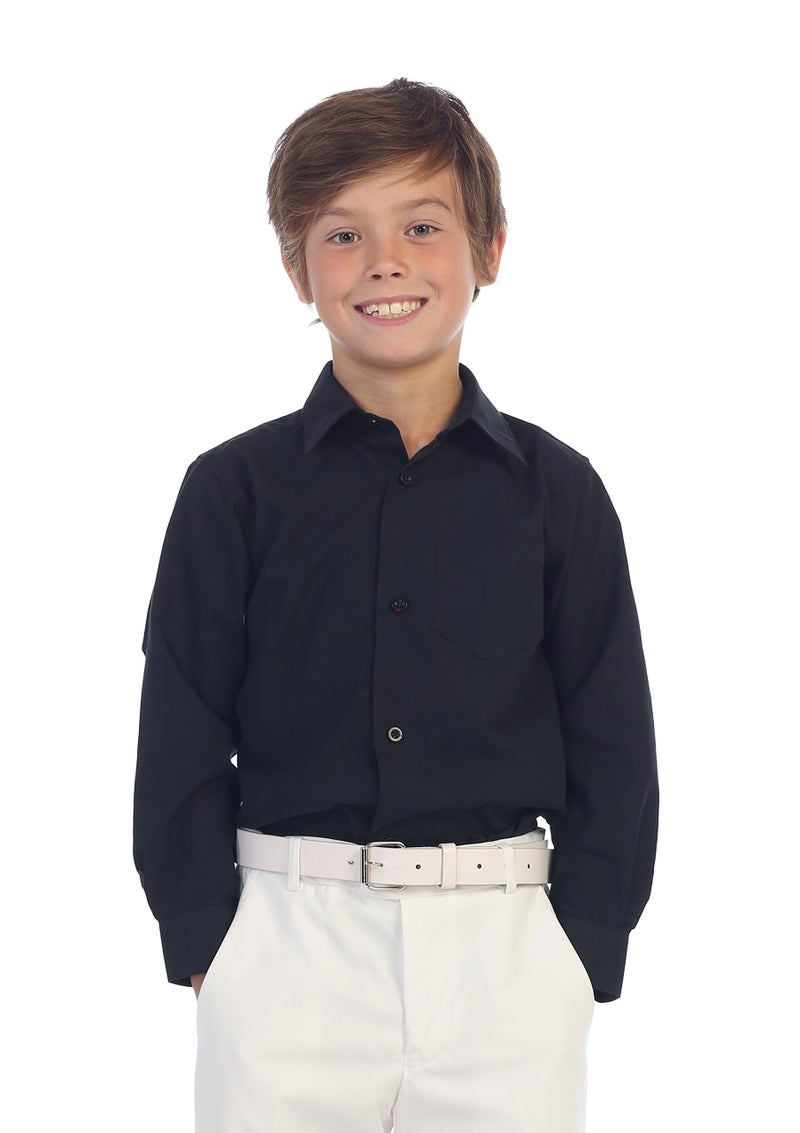 Gioberti Big Boys' Long Sleeve Dress Shirt, Black, 18 - Image 2